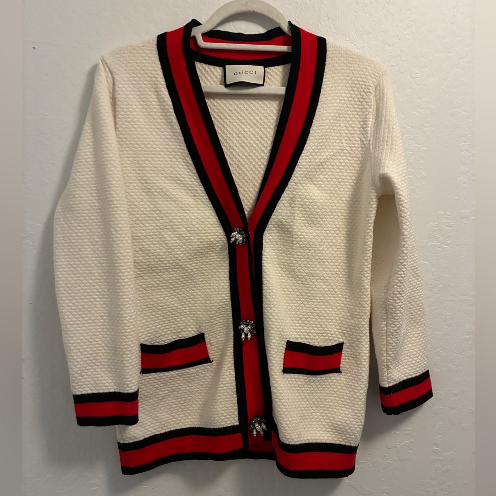 Gucci textured waffle-knit cardigan